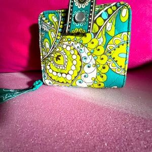Retired Peacock 🦚 Wallet Vera Bradley. From 2007.  Original button broken.